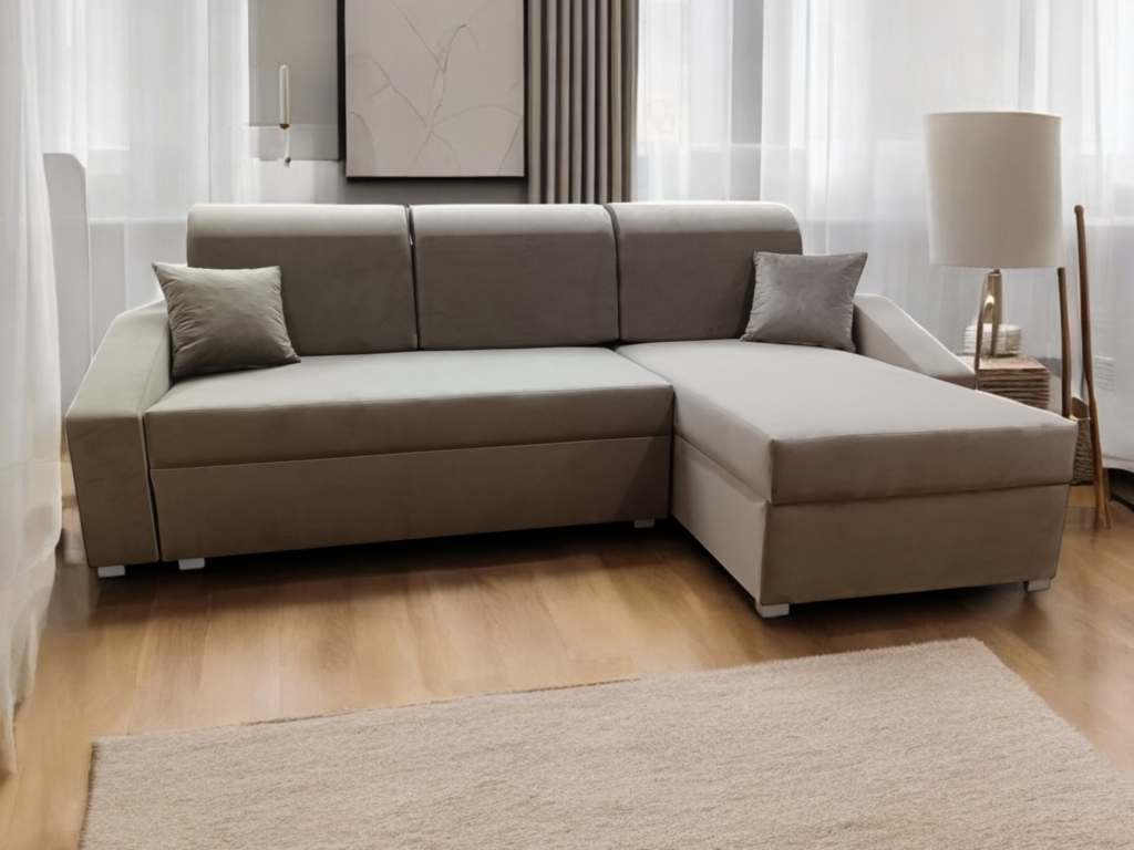 wolnostojący narożnik tapicerowany Milano w stylu klasycznym