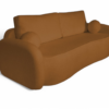 Stylowa sofa z funkcją spania - Luna złotobrązowa materiał boucle anthology 10 Inca Gold - obrazek 2