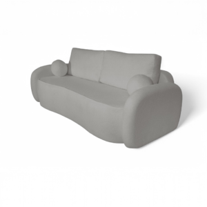 Stylowa sofa z funkcją spania – Luna kolor popielaty – jasny szary materiał boucle quelle 03