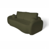 Stylowa sofa z funkcją spania zgnita zieleń - Luna materiał boucle quelle 38