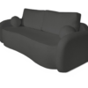 Stylowa grafitowa szara sofa z funkcją spania - Luna materiał boucle quelle 92 - obrazek 2