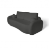 Stylowa grafitowa szara sofa z funkcją spania - Luna materiał boucle quelle 92