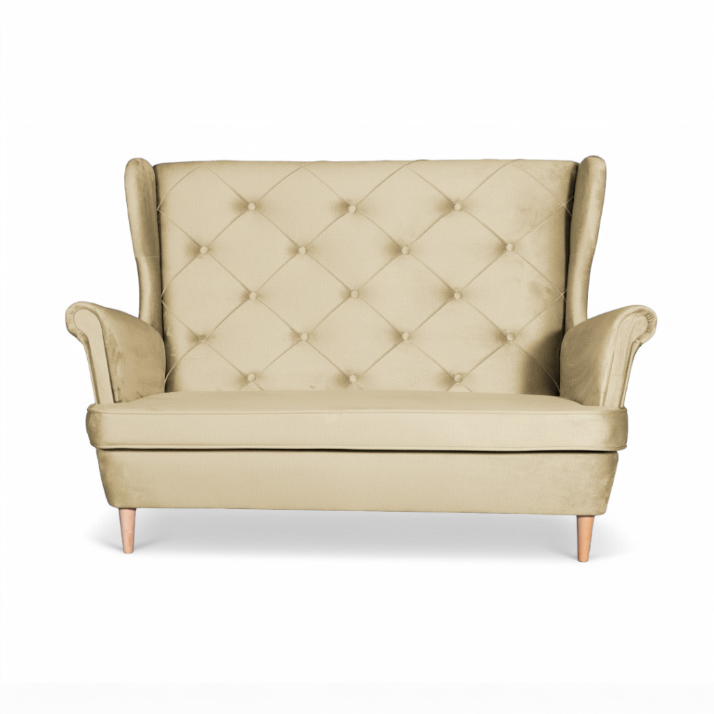 Sofa Uszak Dwuosobowa Kremowa Glamour - Monolith 04