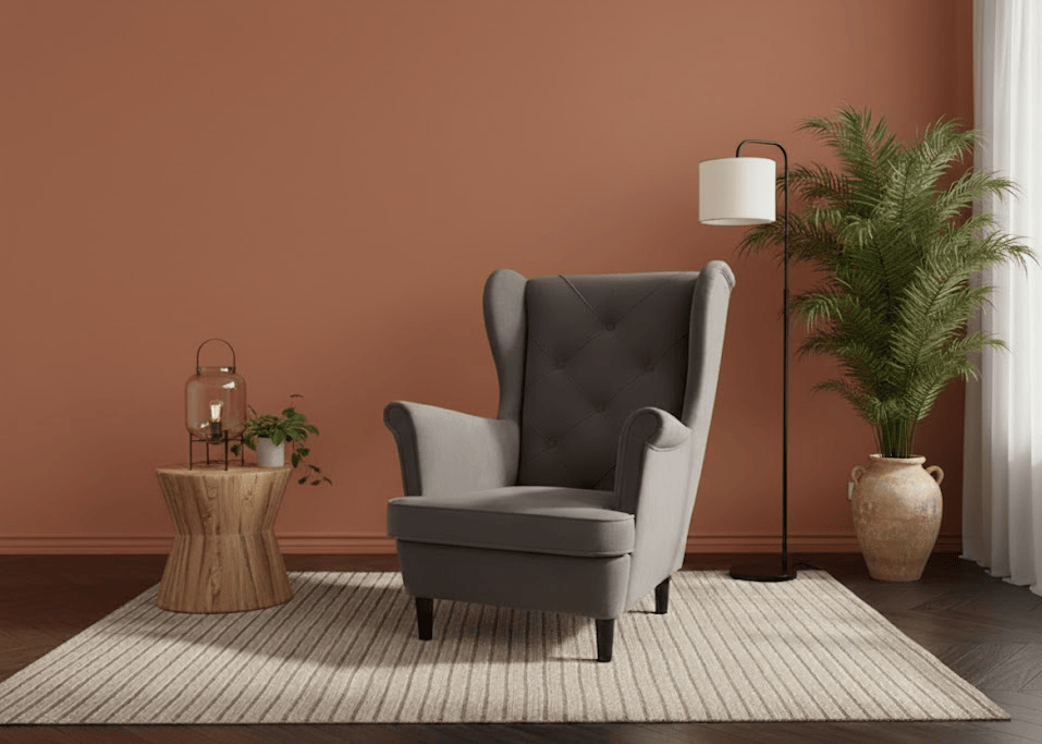 Czy fotele i kanapa muszą być w tym samym kolorze - Fotel Uszak Ciemny Szary – Monolith 92