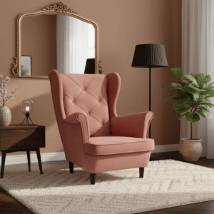 Fotel Uszak Łososiowy Różowy – Kronos 29