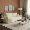 Stylowa beżowa sofa z funkcją spania – Luna materiał boucle quelle 02